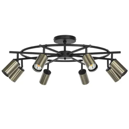 LR718318 Люстра RULLO 8х50W GU10 ЧЕРНЫЙ/БРОНЗА (571718+214431-8)