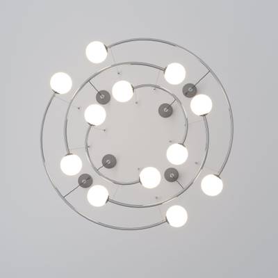 Подвесной светильник со стеклянными плафонами 360/12 хром
