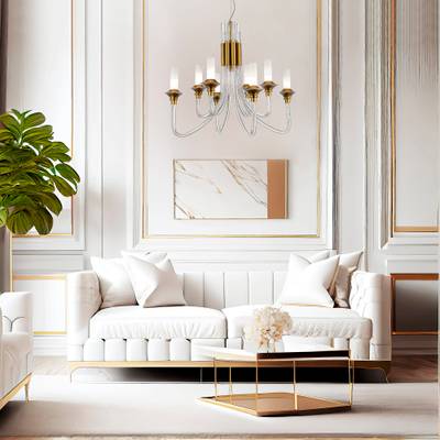 SL1241.203.08 Люстра подвесная ST-Luce Латунь/Белый E14 8*40W