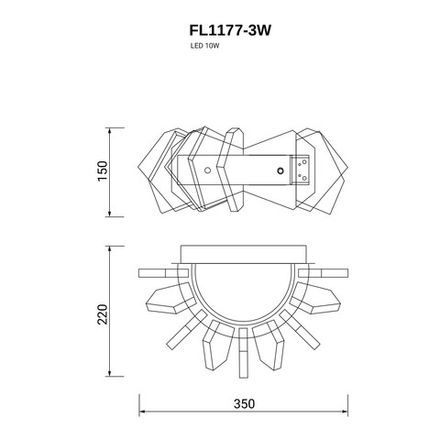 Бра Celeste Chrome FL1177-3W, LED
