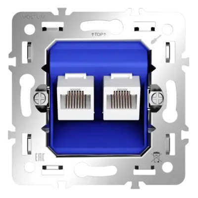 VLS0602M Механизм розетки компьютерной двойной RJ45+RJ45 кат.6, S70. (ТМ Maytoni)