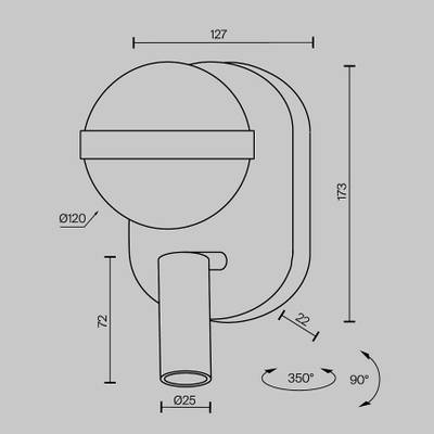 Настенный светильник (бра) Dialogue 3000К 9Вт MOD441WL-L8BS3K. TM Maytoni