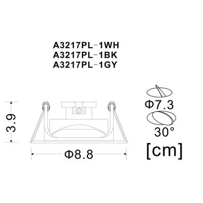 Точечный встраиваемый светильник Arte Lamp ACCENTO A3217PL-1GY, 1хGU10
