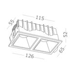 ST757.448.20 Св-к встр. Белый LED 2*10W 60° IP20 L65xW126xH52 85-265V В комплекте
