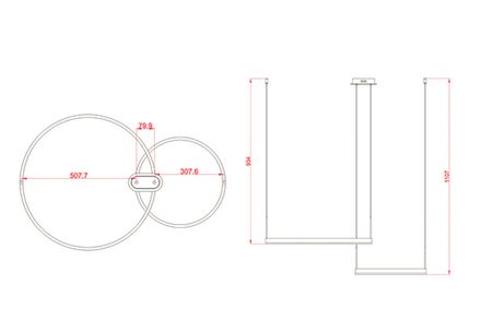 08219,33P(3000K) Люстра Тор матовое золото w90*60 (d40+60) h150 Led 60W (3000K)