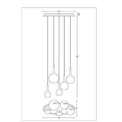 Подвесная люстра Arte Lamp Gala A2720SP-5SG, 5хE14