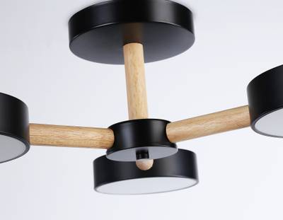 Подвесной светодиодный светильник с пультом FL4823/3 BK черный 3000K-6400K 40W D580*160 (ПДУ ИК)