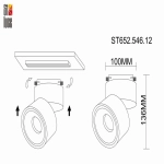 ST652.546.12 Св-к трек. Белый LED 1*12W 4000K 1 000Lm Ra>90 36° IP20 D100xH136 170-240VV