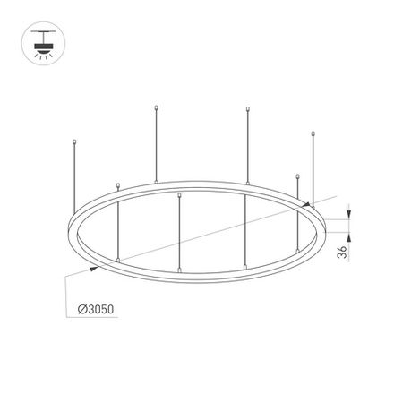 Светильник SP-LINE-HANG-ARC-O3535-D3000-250W Warm3000 (BLACK, 230V) (Arlight, Металл)