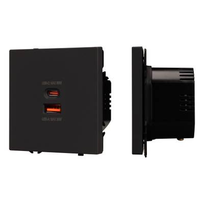 Механизм розетки с быстрой USB зарядкой SCT-NOBE-MUAC-SFPL-FC-BK (65W, QC3) (Arlight, -)