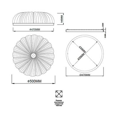 7719/60L PIKO LED SN 567 Светильник металл/стекло/прозрачный/золотой LED 60Вт 3000-6500K D500 IP20 пульт ДУ TESORO