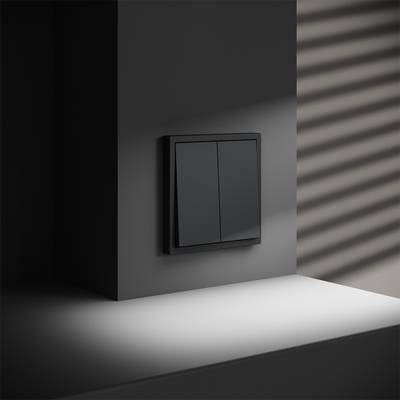 VLS020107 Выключатель встраиваемый VOLTUM S70 двухклавишный 10А, (графит) (ТМ Maytoni)