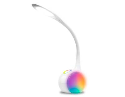 Светодиодная настольная лампа с RGB подсветкой DE532 WH белый LED 4200K+RGB 7.5W