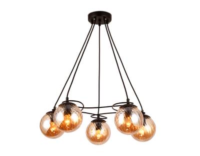 Подвесная люстра TR9022/5 BK/TI черный/янтарь E14 max 40W D560*800
