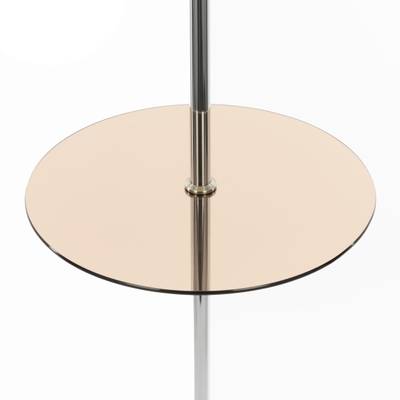Citilux Линц CL402973T Торшер хром со столиком и кремовым абажуром
