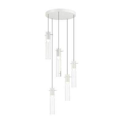 5058/25LB PENDANT ODL24 461 белый/прозрачный/металл/стекло Люстра каскадная LED 5*5W 3000K SCROW