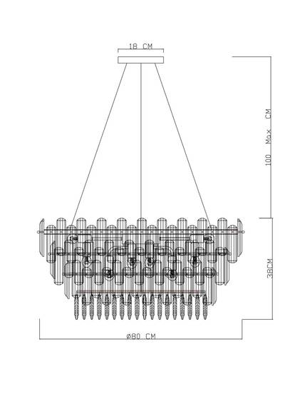 Подвесная люстра Divinare BELLATRIX 3510/02 SP-18, 18хE14