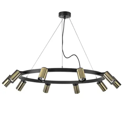 LR020310 Люстра RULLO 10х50W GU10 ЧЕРНЫЙ/БРОНЗА (571020+214431-10)