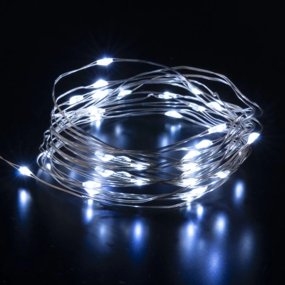 Светодиодная гирлянда нить "Роса" белый 5м IP20 400-007 белый, LED