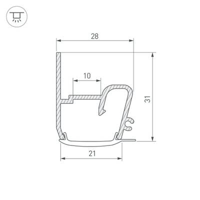 Профиль STRETCH-S-20-WALL-SIDE-2000 (RESPECT-ST) (Arlight, Алюминий)