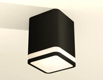 Комплект накладного светильника с акрилом XS7813020 SBK/FR черный песок/белый матовый MR16 GU5.3 (C7813, N7751)