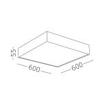 ST608.442.96 Светильник потолочный Черный LED 1*96W 4000K 8 640Lm Ra>90 120° IP20 L600xW600xH55 220V