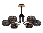 Светильник подвесной TR80167/6 BK/LWD черный/светлое дерево E14/6 max 40W D690*370