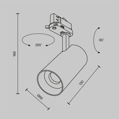 Трековый светильник Фокус / Focus Led Trinity 2700-5000K 20Вт 36°, TR197-3-20WCCT-M-B. TM Maytoni