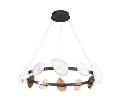 Люстра диммируемая Юнни черный жемчуг d80 h120 Led 6*5W+6*7W (4000K) с пультом ДУ