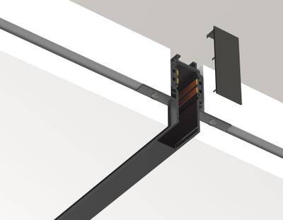 Шинопровод 3м встраиваемый под ГКЛ 12,5мм Magnetic standard 48V 10mm GL1925 BK черный IP20 3000*55*43