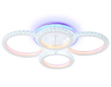 Светильник потолочный светодиодный с RGB подсветкой и пультом FA9524/2+2 WH белый 92W 6400K/3000K+RGB 560*370*110 (ПДУ РАДИО 2.4G)