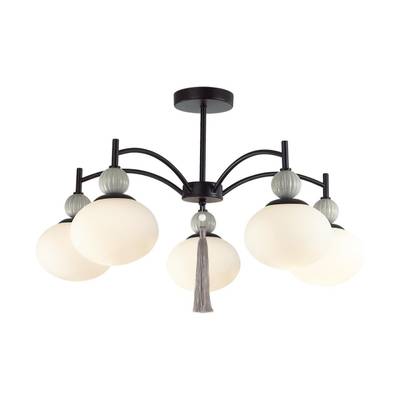 8273/5C NEOCLASSI черный, серый/белый металл, керамика/стекло Люстра потолочная Е14 5*40W 220V GLORIYA