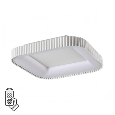 7767/56L AVRA LED SN 578 Светильник металл/белый LED (56Вт+14Вт) 3000-6000K 500х500 IP43 пульт ДУ+подсветка SHARMEL