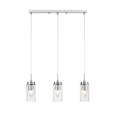 8102/3A COMFI LN26 408 хром/прозрачный металл/металл Подвес Е14 3*40W 220V ISHA