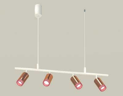 Комплект подвесного поворотного светильника с композитным хрусталем XB9001350/4 SWH/PPG/PI белый песок/золото розовое полированное/розовый MR16 GU5.3 (С9001, С6326, N6152)