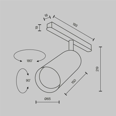Трековый светильник Фокус / Focus Led Exility 2700K 20Вт 36°, TR032-2-20W2.7K-M-B. TM Maytoni