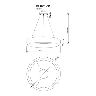 Подвесная люстра Modum FL1031-5P, LED