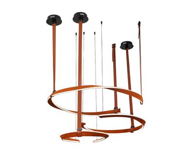 07656-3A,04 Люстра Маджена коричневый d89+63+43 h90+120+150 Led 55W+35W+25W (4000K)