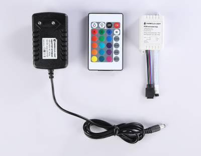 Комплект светодиодной ленты RGB 5m GS2402 5050 60Led /14.4W m/ 12V IP20 RGB/ 5000*10*1.87mm/ кратность резки 50mm (4 конт.) (адаптер, вилка, контроллер, пульт в комплекте)