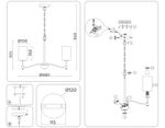 Светильник подвесной LH56053/7 BS/FR латунь/белый матовый E14*7 max 40W D680*950