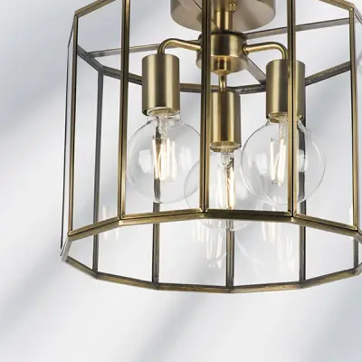 798231 Люстра GENNI 3х40W E27 ЛАТУНЬ/ПРОЗРАЧНЫЙ Lightstar