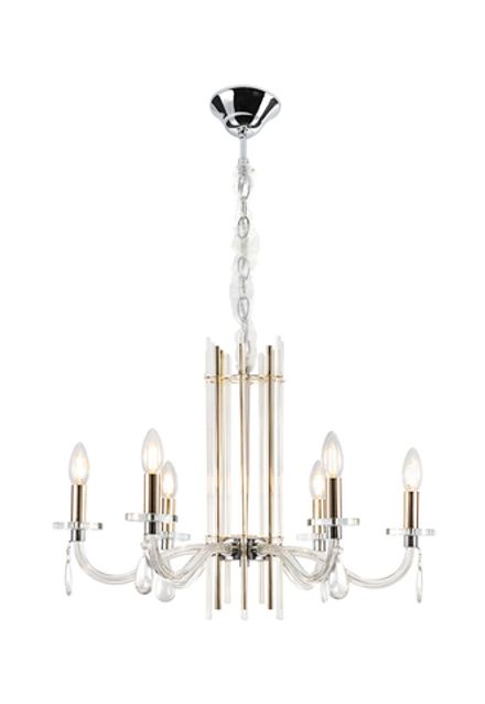 Люстра Crystal Lux AURELIO SP6 GOLD+CHROME/TRANSPARENT 0210/306
