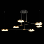 SL1605.403.06 Светильник подвесной ST-Luce Черный/Латунь, Белый LED 6*7,5W 3000K