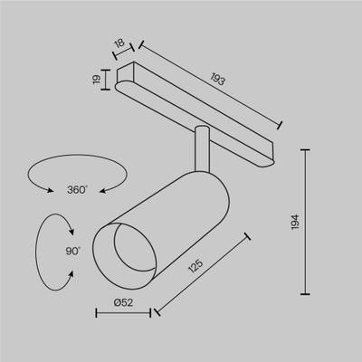 Трековый светильник Focus Led Exility 3000K 12Вт 36°, TR032-2-12W3K-M-BW. TM Maytoni