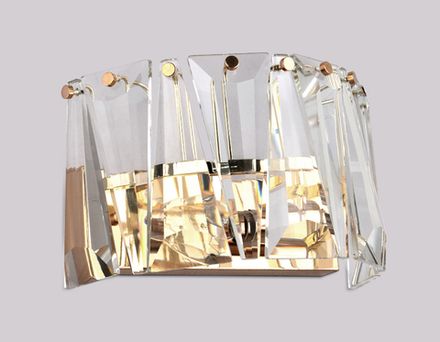 Настенный светильник с хрусталем TR5176 GD/CL золото/прозрачный E14 max 40W 275*165*155