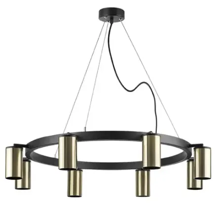 LR018318 Люстра RULLO 8х50W GU10 ЧЕРНЫЙ/БРОНЗА (571018+214431-8)