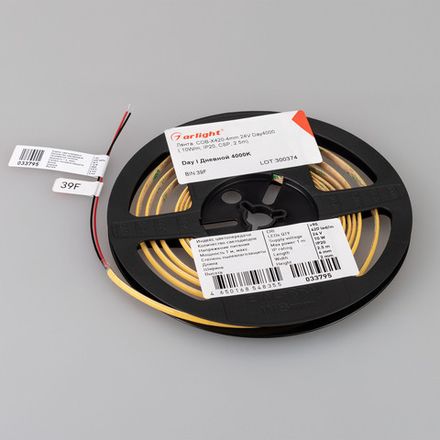 Светодиодная лента COB-X420-4mm 24V White6000 (10 W/m, IP20, CSP, 5m) (Arlight, узкая)