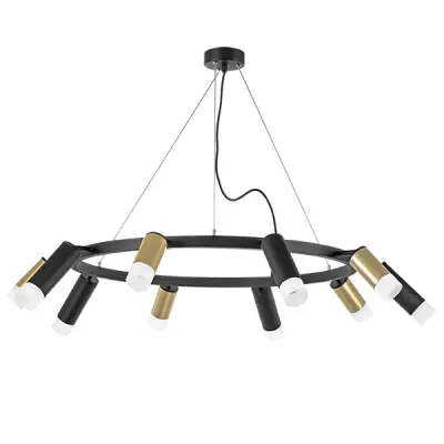 LR0204058751 Люстра RULLO 10х50W GU10 ЧЕРНЫЙ/ЗОЛОТО (571020+214440-5+214487-5+202431-10)