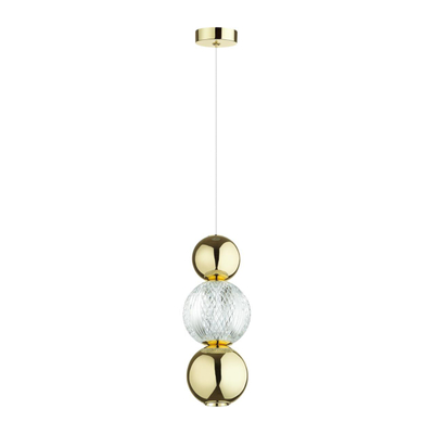5008/7LA L-VISION ODL23 573 золотой/прозрачный/металл/акрил Подвес LED 7W 4000K 300Лм CRYSTAL