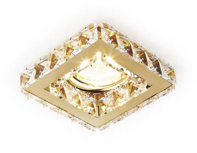 Встраиваемый точечный светильник K110 CL/G золото/прозрачный хрусталь MR16